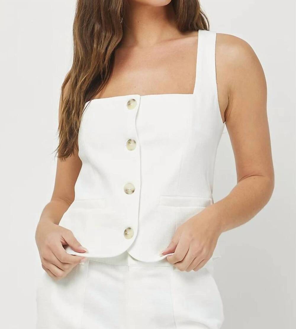 NEW NEEDII women's button up square neck vest in white - Picture 5 of 5